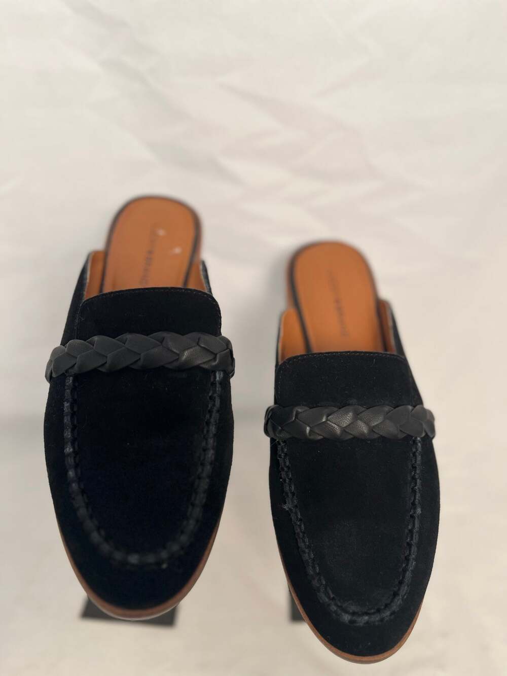 Lucky Brand Black Suede Mule Loafers – Women's Size 9